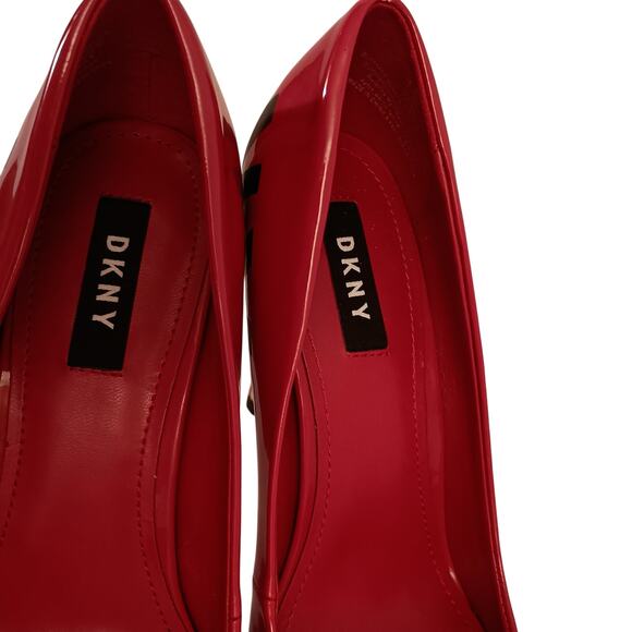 DKNY Women's Red Stilettos, with Silver Heel, Christmas/Holiday Parties size 8.5 - Picture 3 of 7